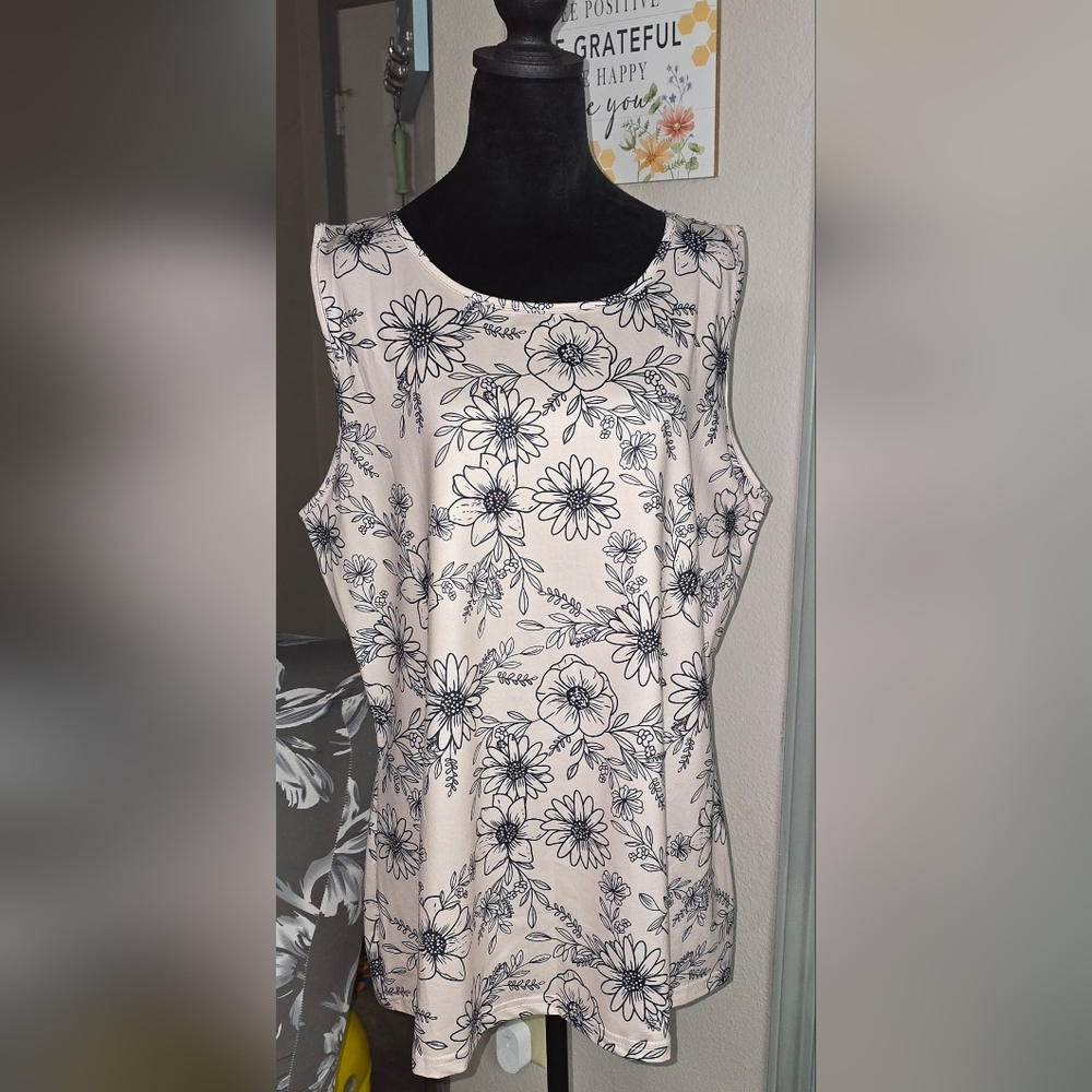 50 Elegant Floral Sleeveless Tank Top